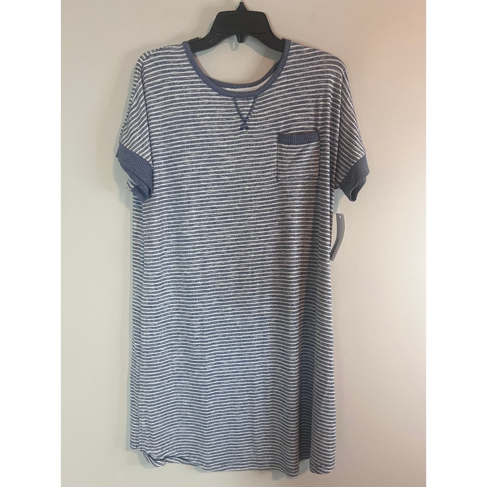 Sonoma Goods For Life Navy Striped Sleep Shirt Nightgown Medium ZS03H980RP